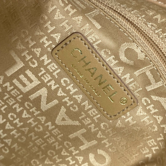 CHANEL Handbag Caviar skin beige Shoulder Bag bag shawl CC COCO Mark Women Used Authentic