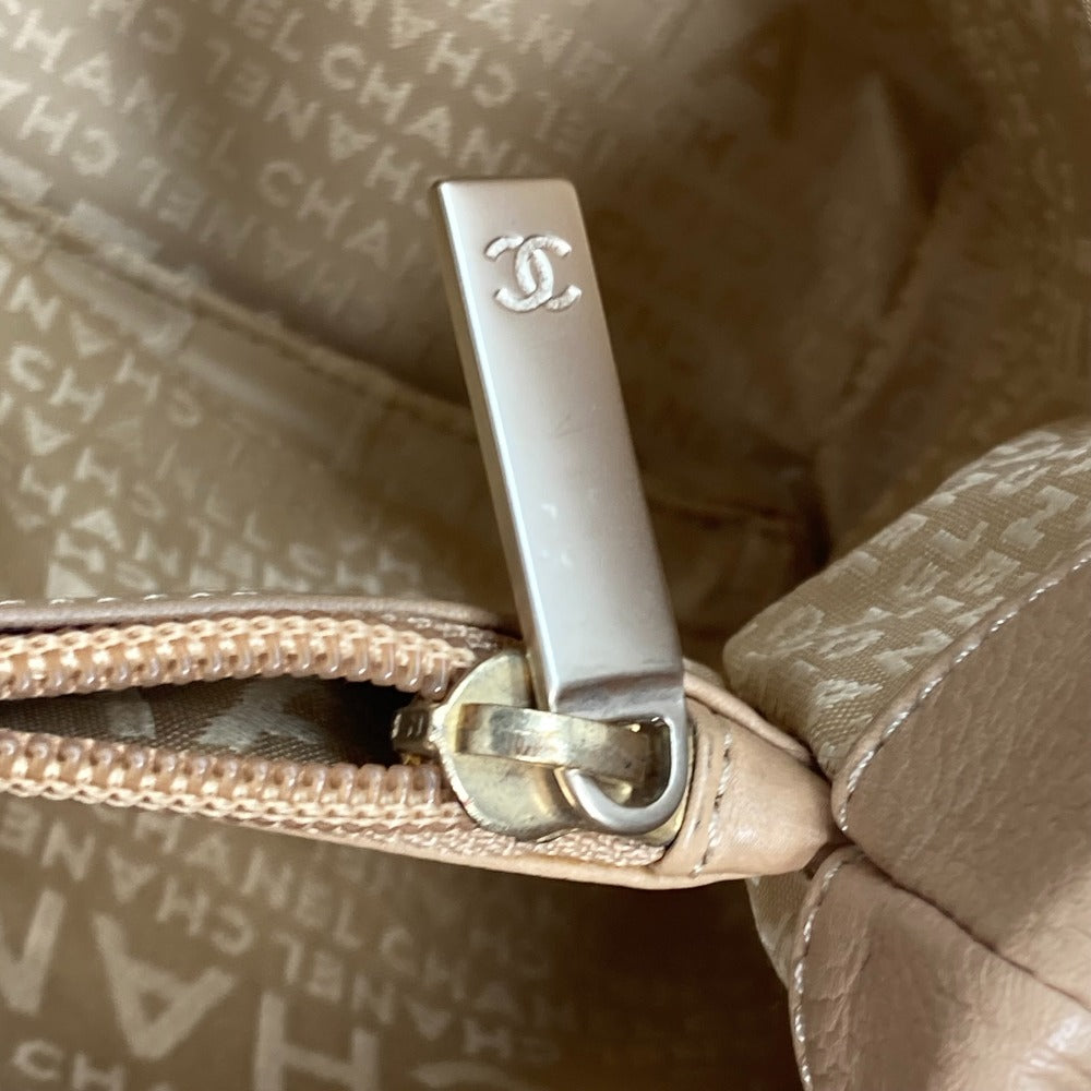 CHANEL Handbag Caviar skin beige Shoulder Bag bag shawl CC COCO Mark Women Used Authentic