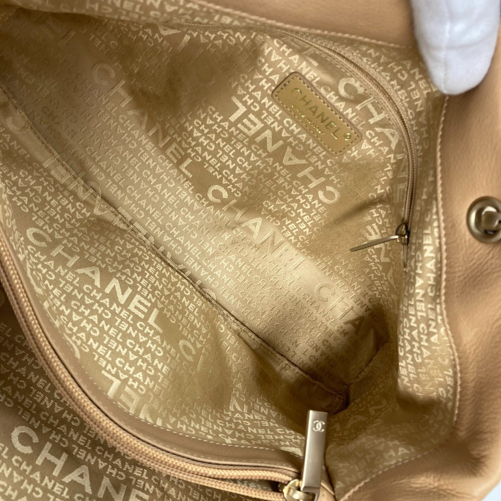 CHANEL Handbag Caviar skin beige Shoulder Bag bag shawl CC COCO Mark Women Used Authentic