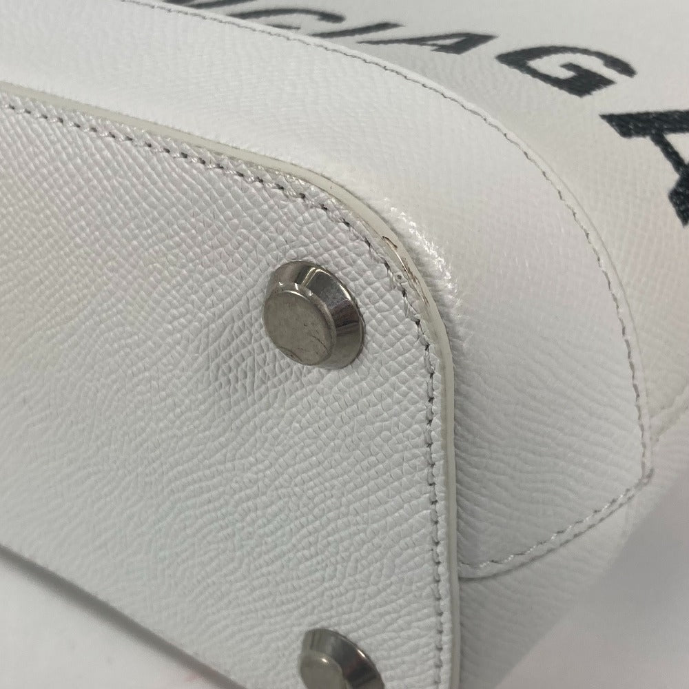 BALENCIAGA Shoulder Bag 596159 leather white logo Ville XXS Women Used Authentic