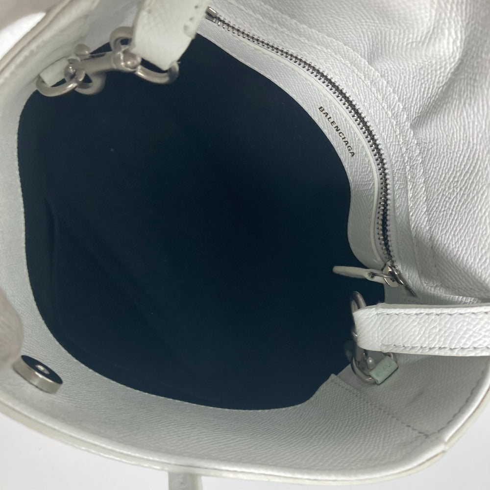 BALENCIAGA Shoulder Bag 596159 leather white logo Ville XXS Women Used Authentic