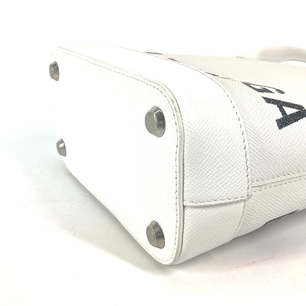 BALENCIAGA Shoulder Bag 596159 leather white logo Ville XXS Women Used Authentic