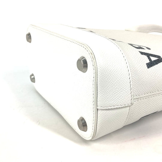 BALENCIAGA Shoulder Bag 596159 leather white logo Ville XXS Women Used Authentic