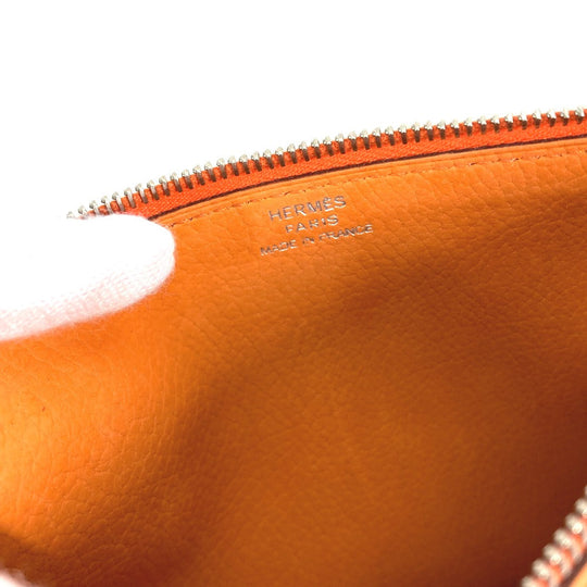 HERMES Long Wallet Purse Nubuck Orange Long wallet Dogon GM Women Used Authentic