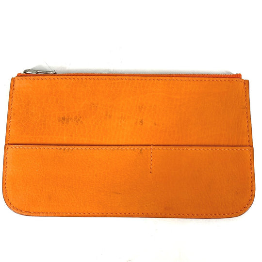 HERMES Long Wallet Purse Nubuck Orange Long wallet Dogon GM Women Used Authentic