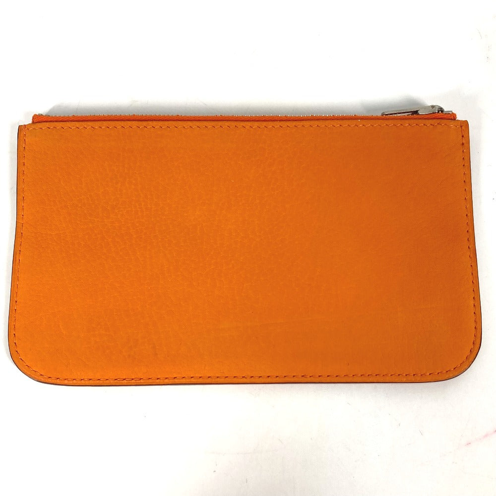 HERMES Long Wallet Purse Nubuck Orange Long wallet Dogon GM Women Used Authentic