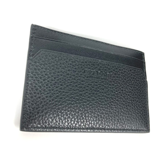 BVLGARI Card Case 36969 leather black Business Card Holder Pass Case logo OCTO mens Used Authentic