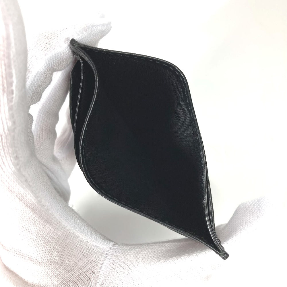 BVLGARI Card Case 36969 leather black Business Card Holder Pass Case logo OCTO mens Used Authentic