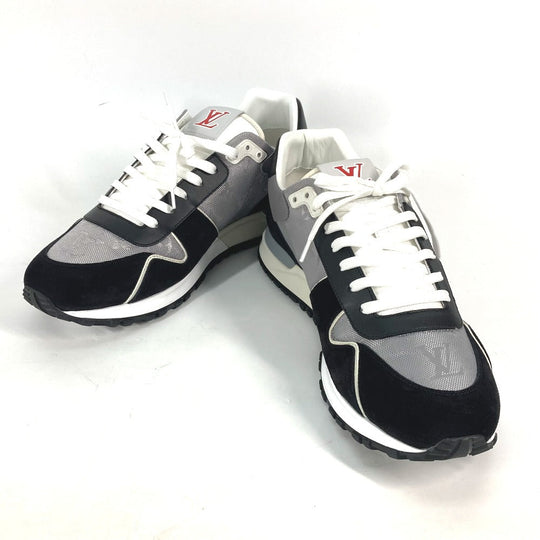 LOUIS VUITTON sneakers 1AC4WC Suede, Monogram Jacquard black runaway line sneakers 9.5