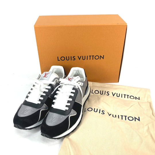 LOUIS VUITTON sneakers 1AC4WC Suede, Monogram Jacquard black runaway line sneakers 9.5