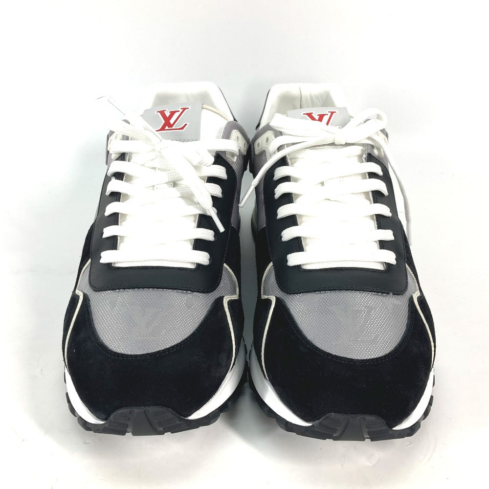 LOUIS VUITTON sneakers 1AC4WC Suede, Monogram Jacquard black runaway line sneakers 9.5