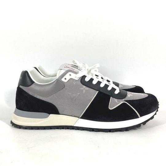 LOUIS VUITTON sneakers 1AC4WC Suede, Monogram Jacquard black runaway line sneakers 9.5