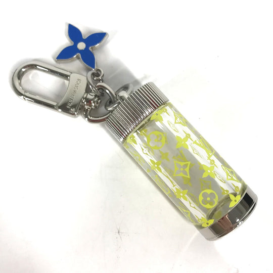 LOUIS VUITTON key ring M00343 Metal, Glass yellow Monogram Bijou Sac Message in a Bottle mens Used Authentic