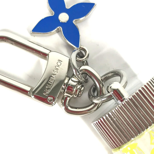 LOUIS VUITTON key ring M00343 Metal, Glass yellow Monogram Bijou Sac Message in a Bottle mens Used Authentic