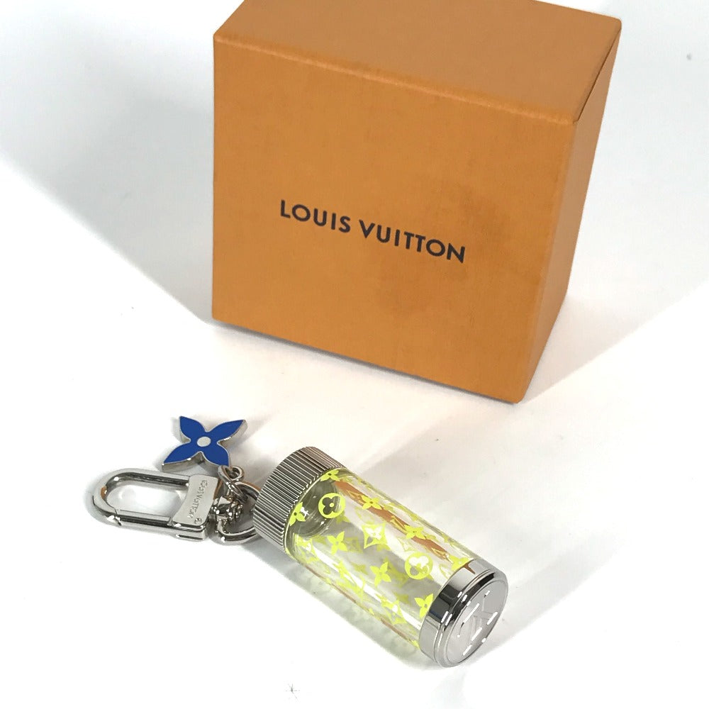 LOUIS VUITTON key ring M00343 Metal, Glass yellow Monogram Bijou Sac Message in a Bottle mens Used Authentic