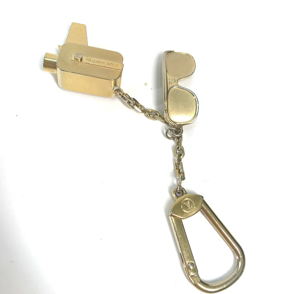 LOUIS VUITTON key ring M65383 metal gold Glasses Guns Sunglasses Portocle Cannes mens Used Authentic