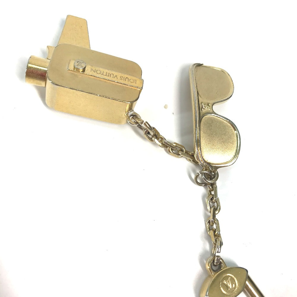 LOUIS VUITTON key ring M65383 metal gold Glasses Guns Sunglasses Portocle Cannes mens Used Authentic