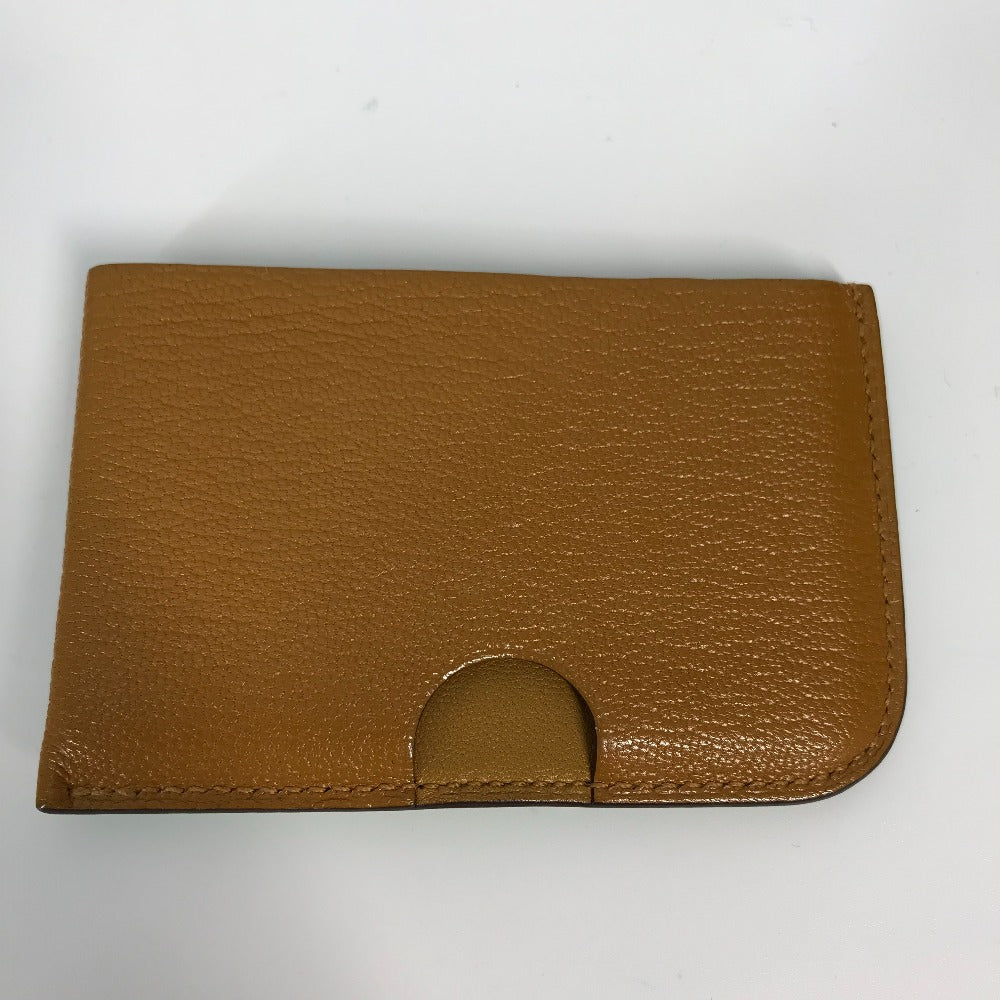 HERMES Card Case Shave green Serie Bicolor Poisson Women Used Authentic