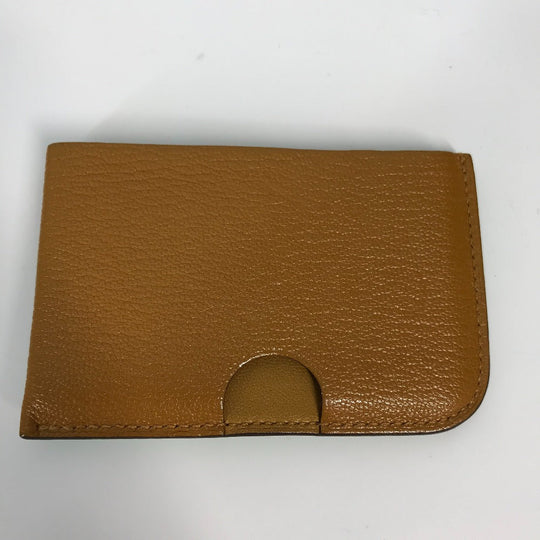 HERMES Card Case Shave green Serie Bicolor Poisson Women Used Authentic