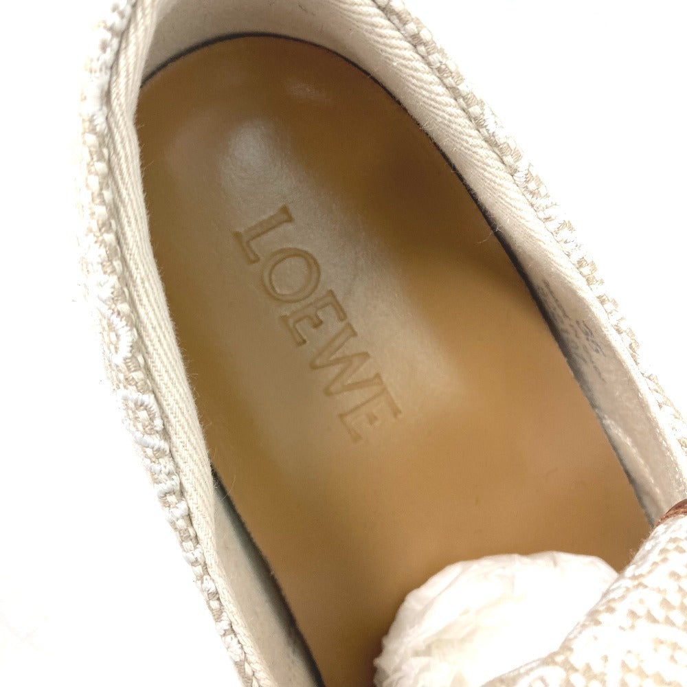 LOEWE sneakers L815282X92 Canvas / leather beige Low Cut Flap Anagram Women 35 Used Authentic