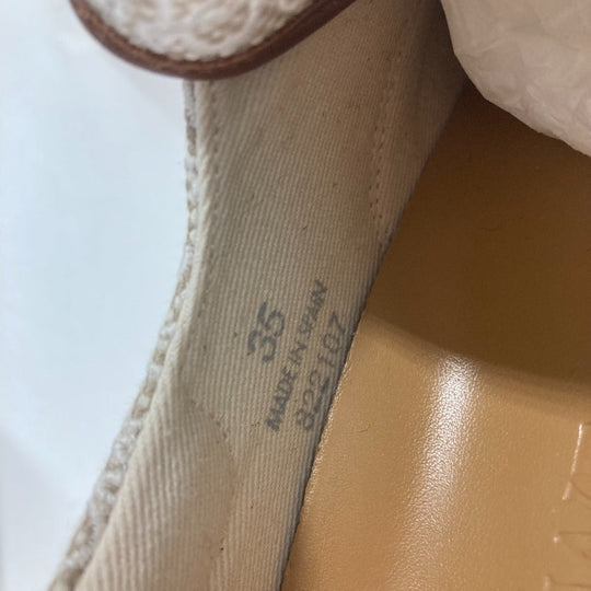 LOEWE sneakers L815282X92 Canvas / leather beige Low Cut Flap Anagram Women 35 Used Authentic