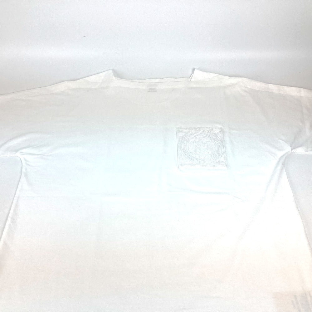HERMES Short sleeve shirt cotton white H embroidery mosaic Tunic with embroidered pockets Women 40 Used Authentic