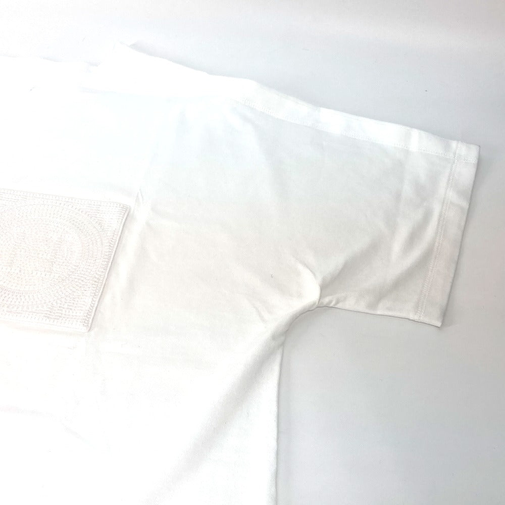HERMES Short sleeve shirt cotton white H embroidery mosaic Tunic with embroidered pockets Women 40 Used Authentic