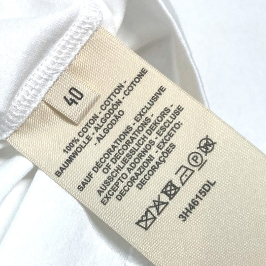 HERMES Short sleeve shirt cotton white H embroidery mosaic Tunic with embroidered pockets Women 40 Used Authentic