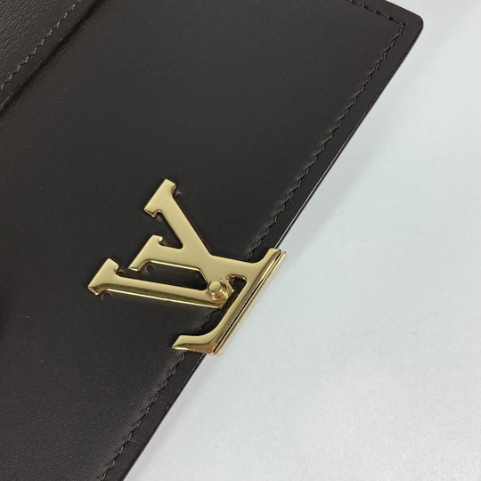 LOUIS VUITTON Trifold wallet M62159 Taurillon Clemence Leather beige Portefeuille Compact Women Used Authentic