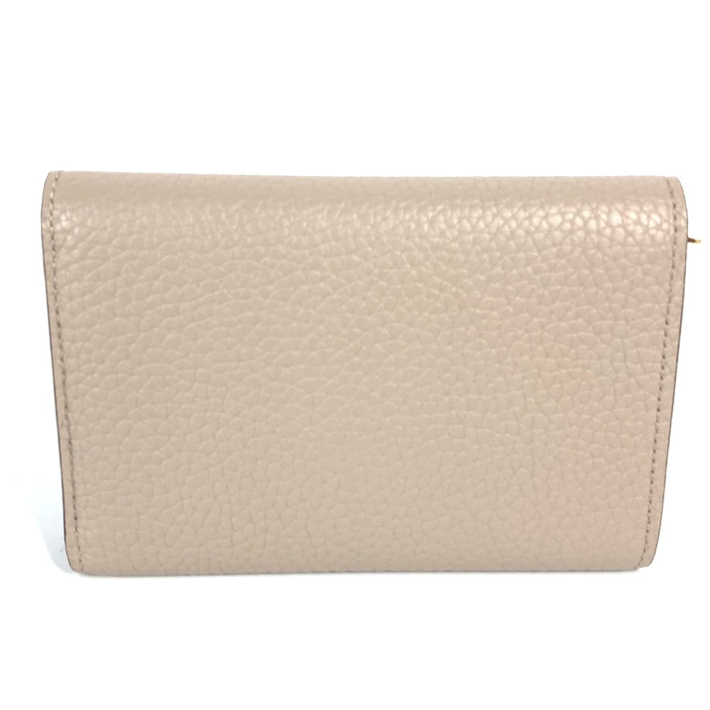 LOUIS VUITTON Trifold wallet M62159 Taurillon Clemence Leather beige Portefeuille Compact Women Used Authentic