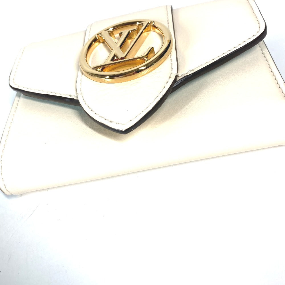 LOUIS VUITTON Trifold wallet M69176 leather beige LV Pont Neuf Compact Women Used Authentic