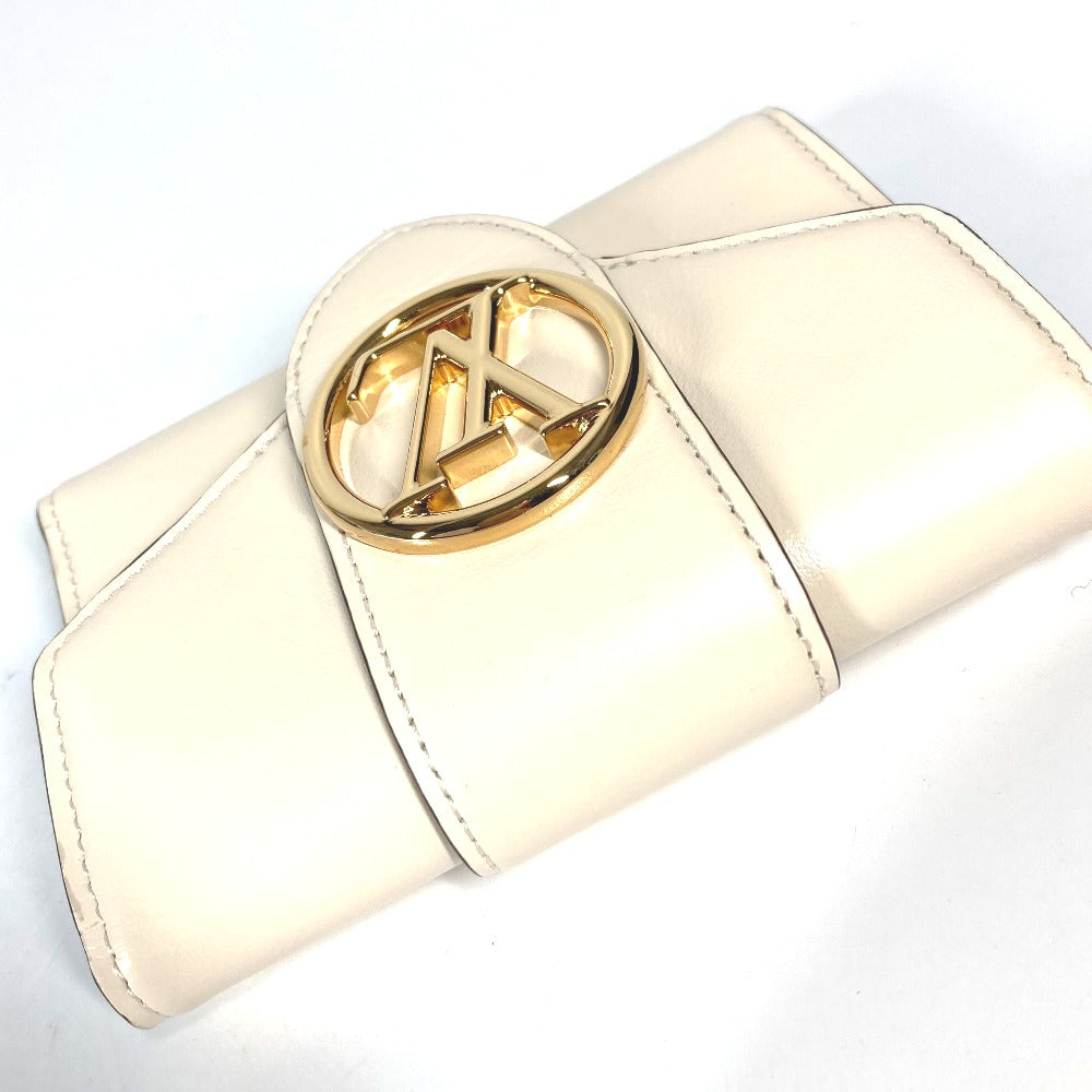 LOUIS VUITTON Trifold wallet M69176 leather beige LV Pont Neuf Compact Women Used Authentic