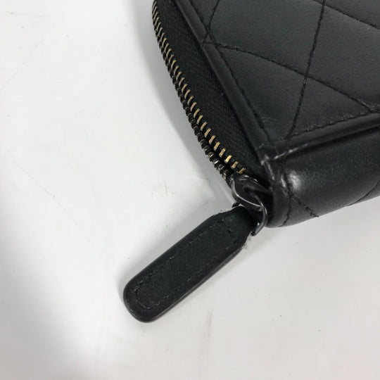 CHANEL Coin case AP3179 leather black So Black CC COCO Mark Matelasse Women Used Authentic