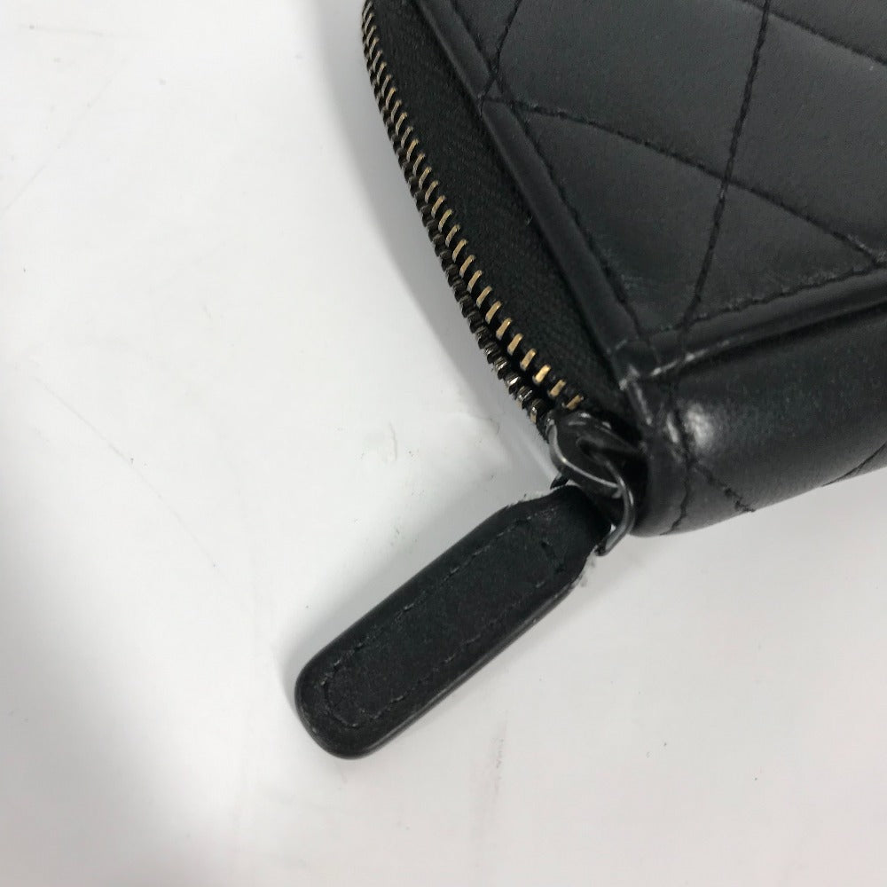 CHANEL Coin case AP3179 leather black So Black CC COCO Mark Matelasse Women Used Authentic