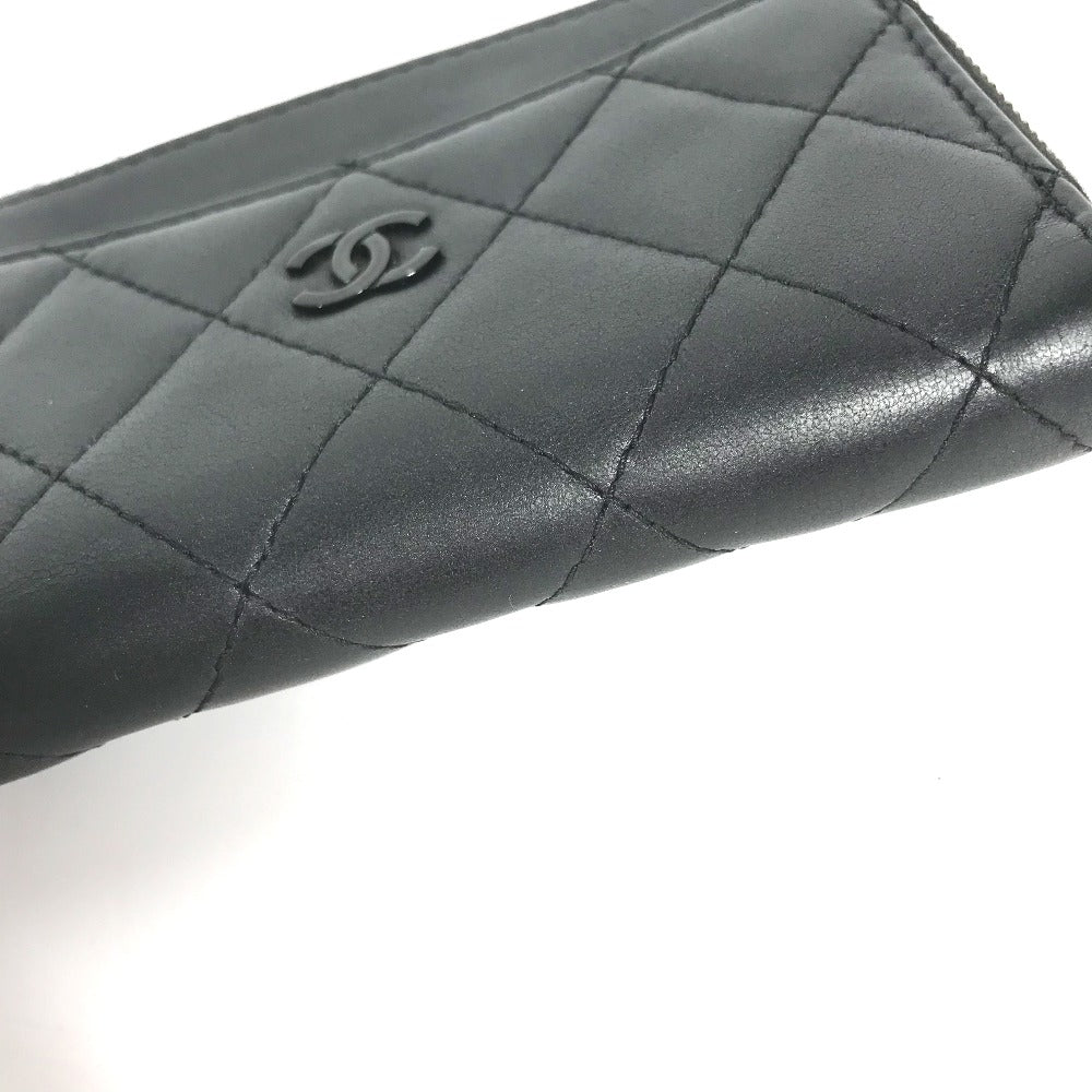 CHANEL Coin case AP3179 leather black So Black CC COCO Mark Matelasse Women Used Authentic