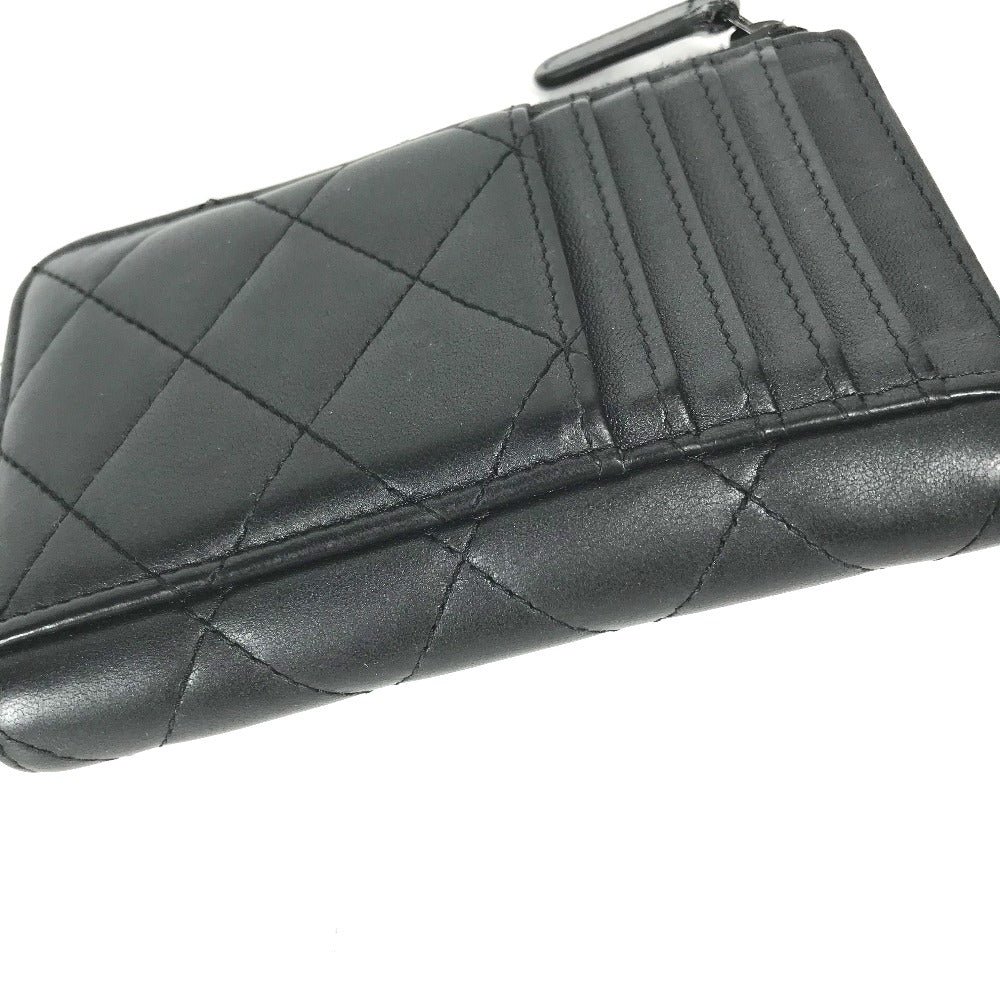 CHANEL Coin case AP3179 leather black So Black CC COCO Mark Matelasse Women Used Authentic