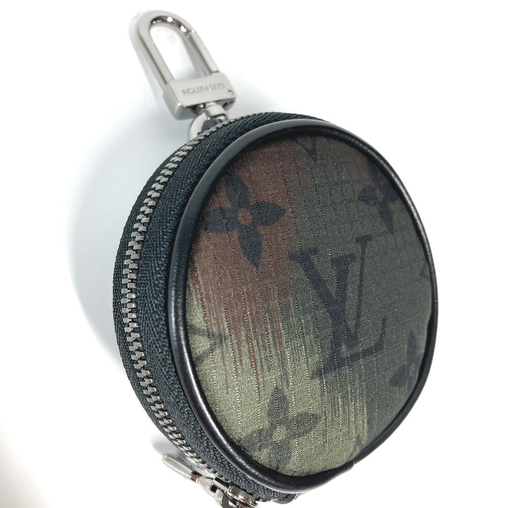 LOUIS VUITTON Coin case MP2711 Nylon khaki Monogram Camouflage Porto Cle Pouch mens Used Authentic
