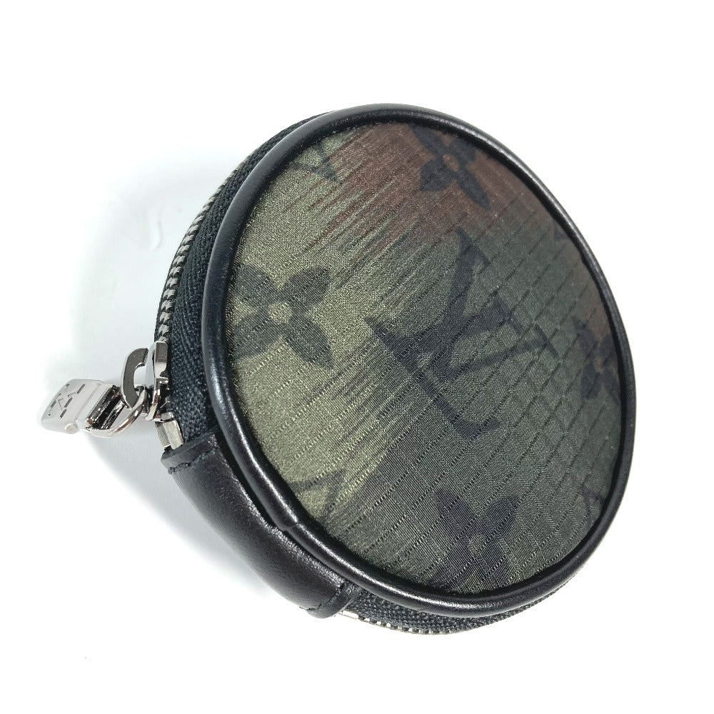 LOUIS VUITTON Coin case MP2711 Nylon khaki Monogram Camouflage Porto Cle Pouch mens Used Authentic