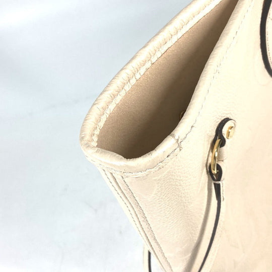 LOUIS VUITTON Tote Bag M46676 Monogram Ann Platt Leather beige Monogram Ann Platt Neverfull MM Women Used Authentic