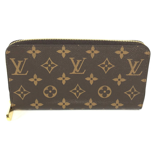 LOUIS VUITTON Long Wallet Purse M41895 Monogram canvas purple Monogram Zippy wallet Women Used Authentic