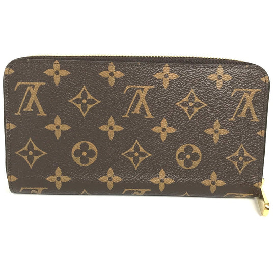 LOUIS VUITTON Long Wallet Purse M41895 Monogram canvas purple Monogram Zippy wallet Women Used Authentic