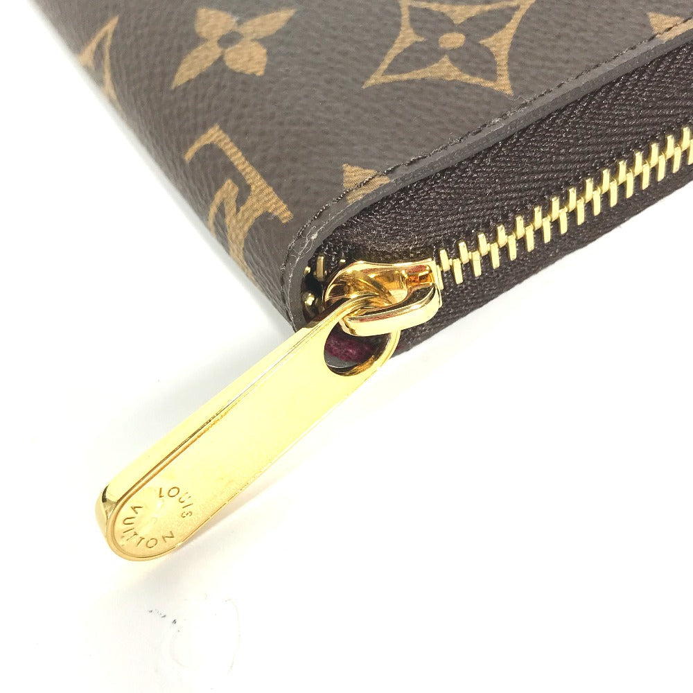 LOUIS VUITTON Long Wallet Purse M41895 Monogram canvas purple Monogram Zippy wallet Women Used Authentic