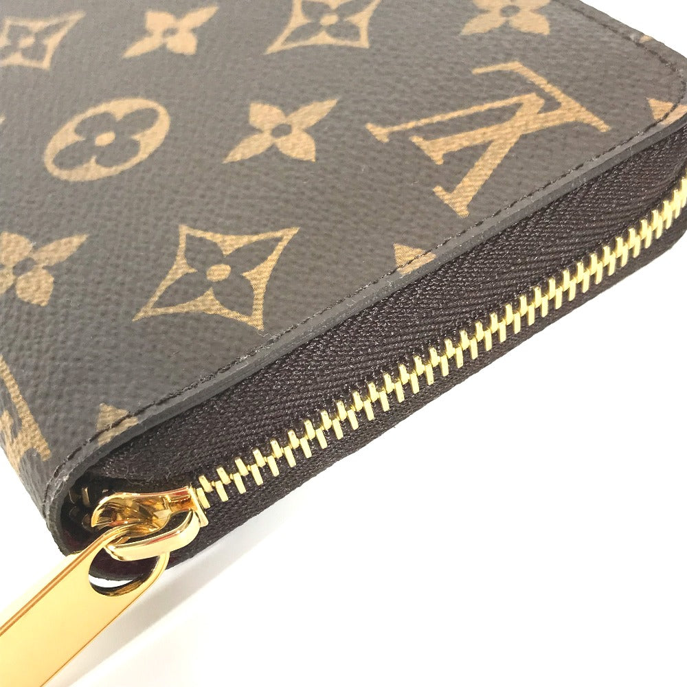 LOUIS VUITTON Long Wallet Purse M41895 Monogram canvas purple Monogram Zippy wallet Women Used Authentic