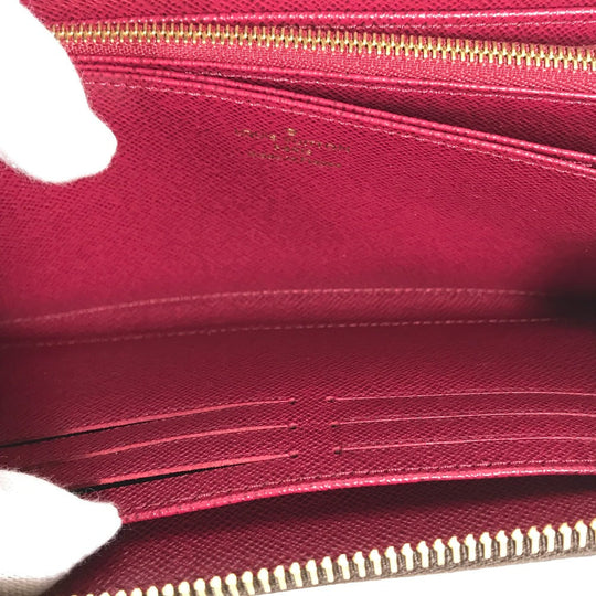 LOUIS VUITTON Long Wallet Purse M41895 Monogram canvas purple Monogram Zippy wallet Women Used Authentic