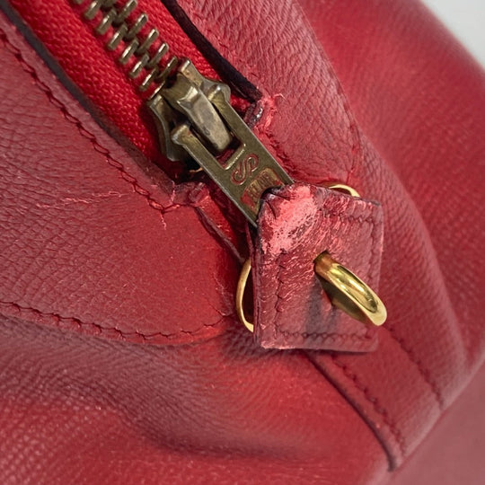 HERMES Handbag Courchevel Red vintage McPherson Women Used Authentic