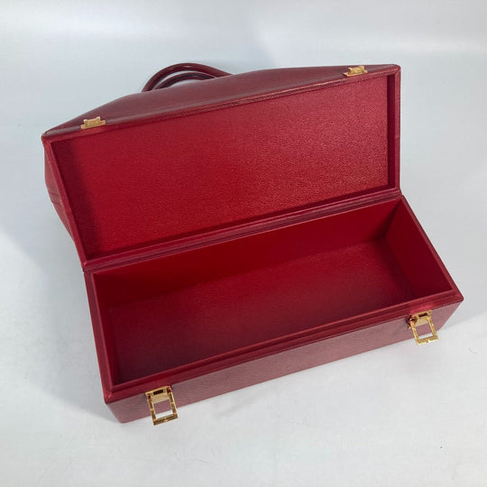 HERMES Handbag Courchevel Red vintage McPherson Women Used Authentic