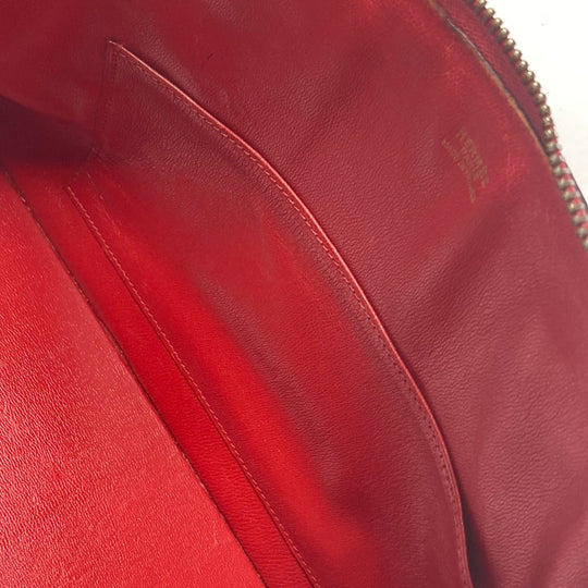 HERMES Handbag Courchevel Red vintage McPherson Women Used Authentic