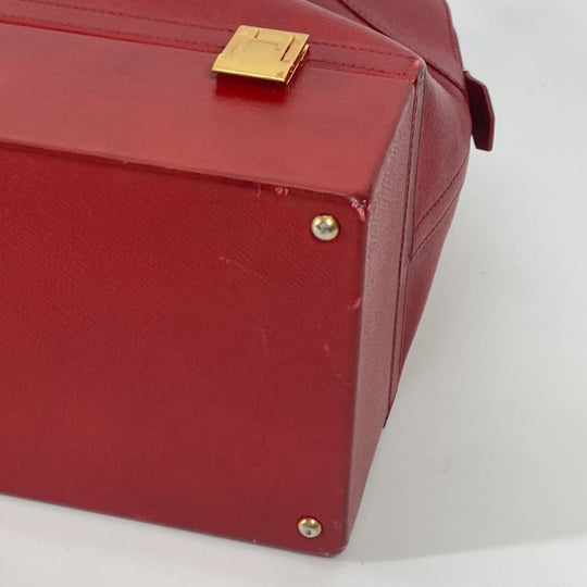 HERMES Handbag Courchevel Red vintage McPherson Women Used Authentic