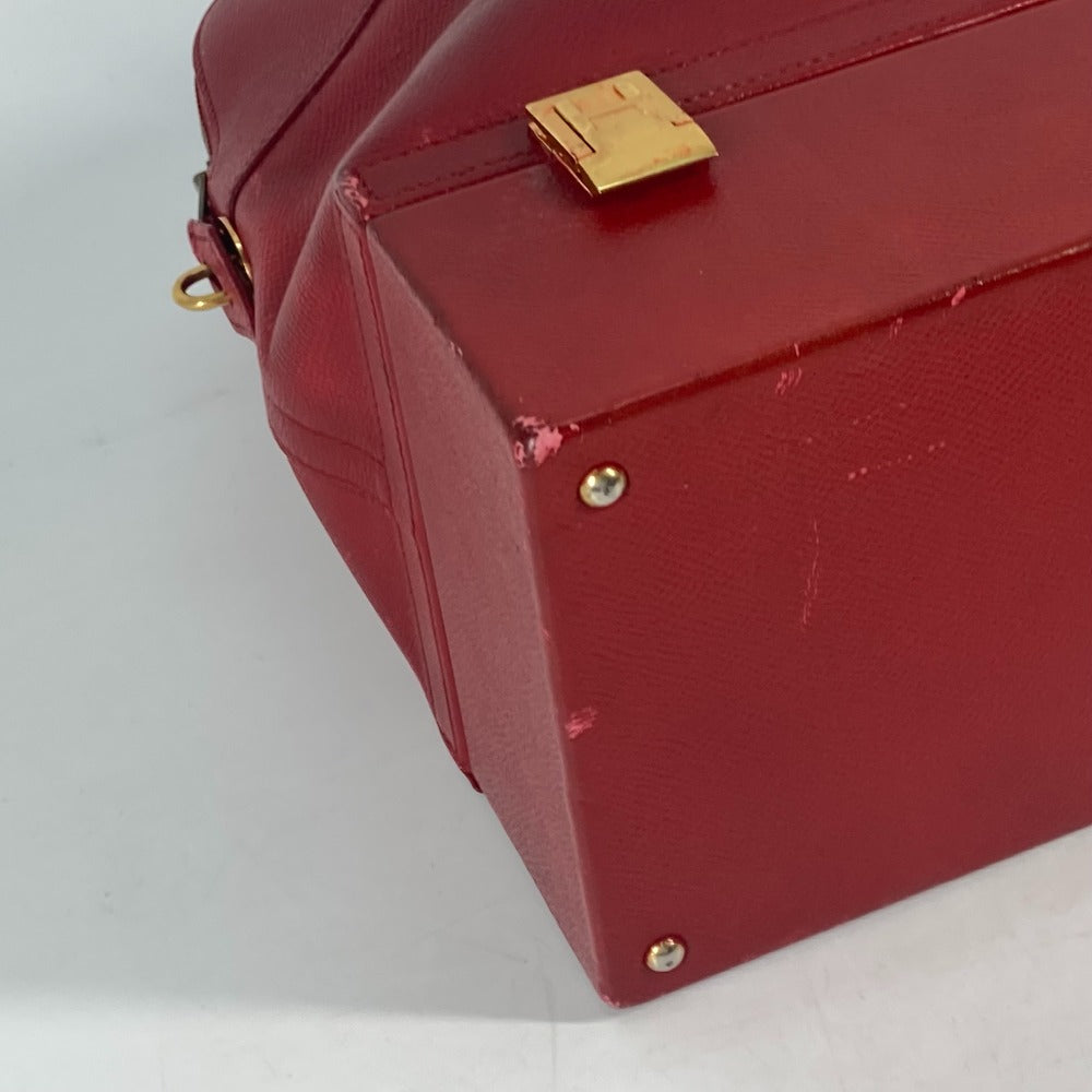 HERMES Handbag Courchevel Red vintage McPherson Women Used Authentic