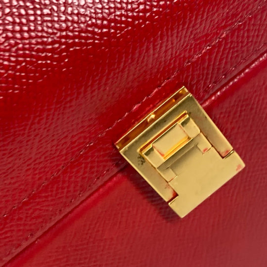 HERMES Handbag Courchevel Red vintage McPherson Women Used Authentic